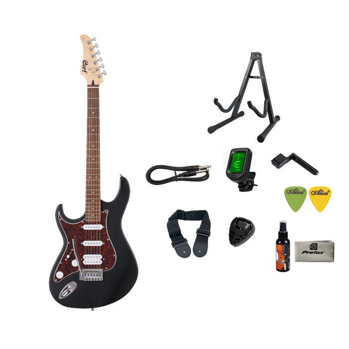 Cort G110 Left-Handed Electric Guitar with Bag - Open Pore Black