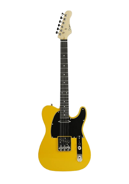 Smiger S-G17-BSB Budget Beginner Electric Guitar - SS Tele Style Butterscotch for Rock Kapak