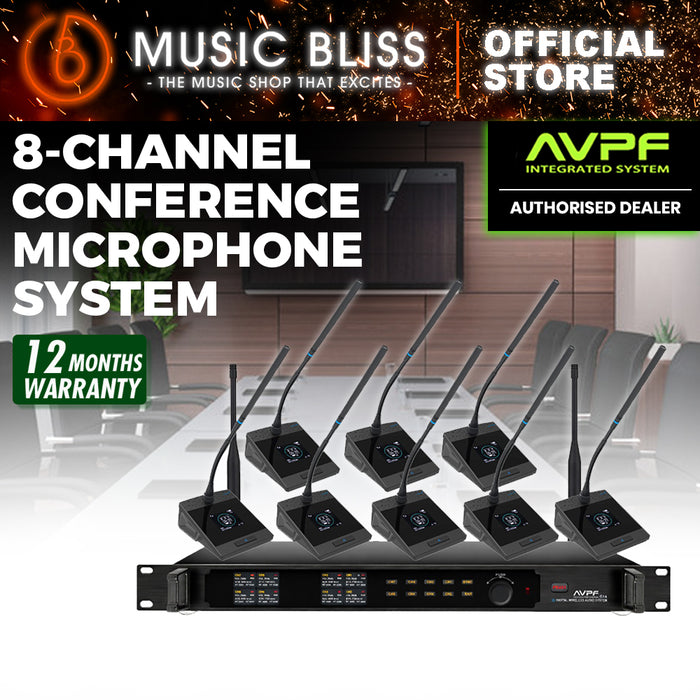 AVPF G18 Interference Tube UHF Wireless Conference Microphone System 1-to-8 (GB3-GS2)