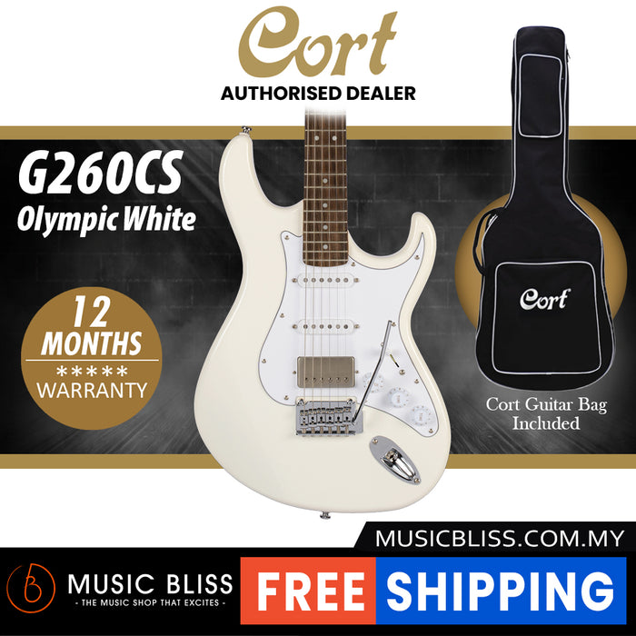 Cort G260CS Electric Guitar with Bag - Olympic White