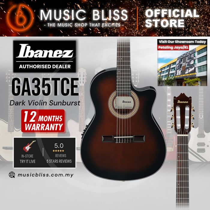 Ibanez GA35TCE Nylon Strings Acoustic-Electric Guitar - Dark Violin Sunburst