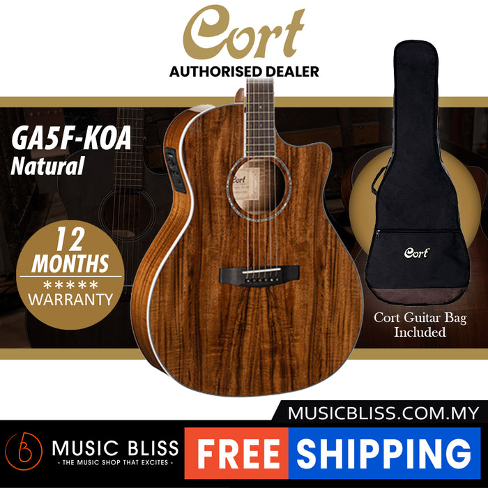 Cort GA5F-KOA Cutaway Acoustic-Electric Guitar - Natural