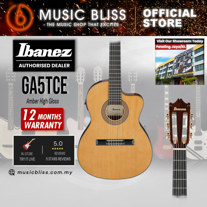 Ibanez GA5TCE Classical Guitar - Amber High Gloss