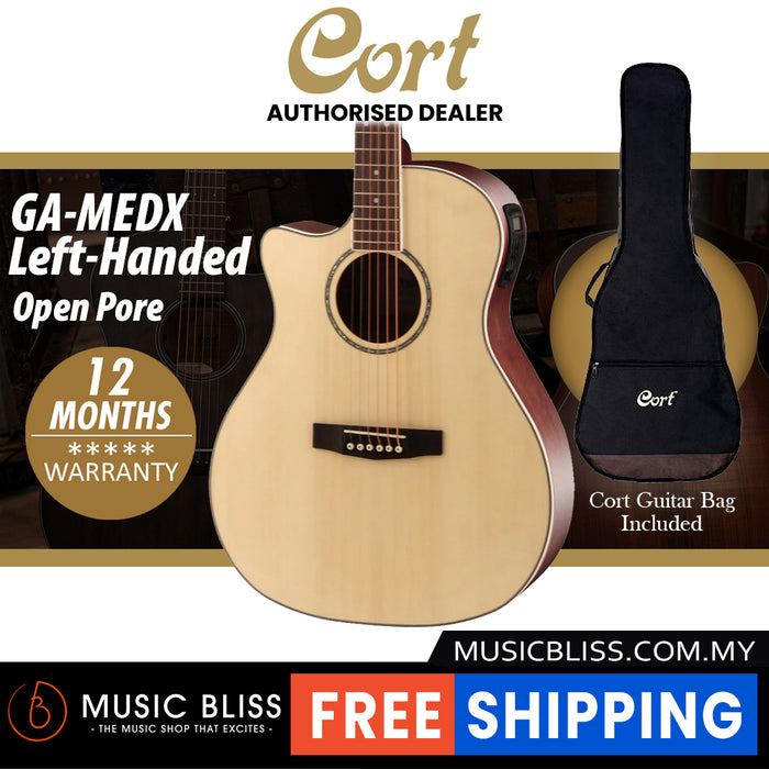 Cort GA-MEDX Left-Handed Electro Acoustic Guitar with Bag (GAMEDXLH / GA MEDX)