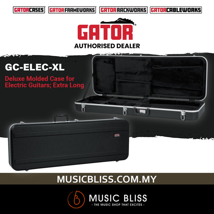Gator GC-ELEC-XL Deluxe ABS Molded Case for Extra Long Baritone Electric Guitar