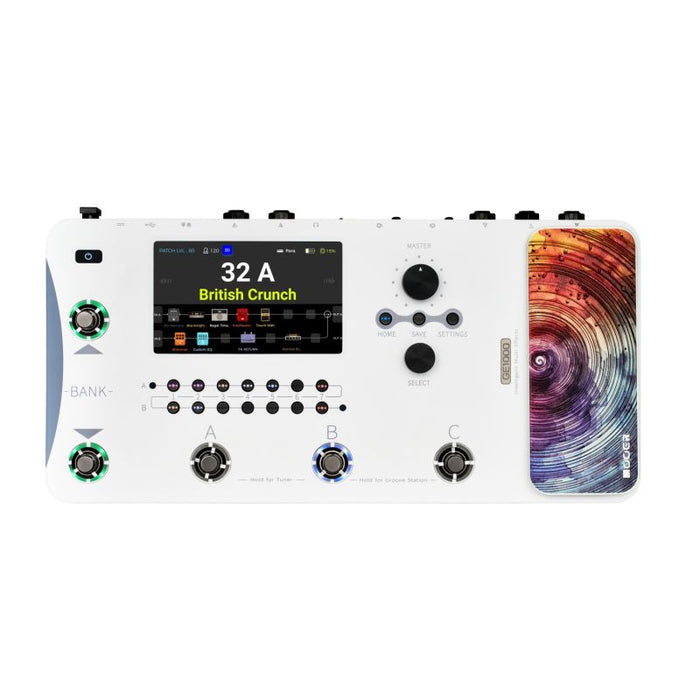Mooer GE1000Li Guitar Amp Modelling and Multi Effects Pedal with Touch Screen & Built In Battery - White
