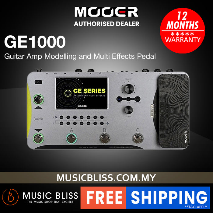 Mooer GE1000 Guitar Amp Modelling and Multi Effects Pedal with Touch ...