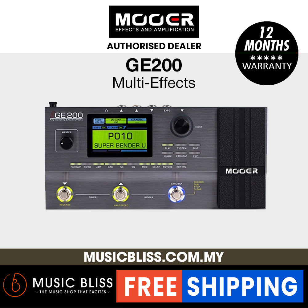 Mooer GE200 Multi Effects Pedal | Music Bliss Malaysia Mooer GE200 Multi Effects Pedal | Music Bliss Malaysia