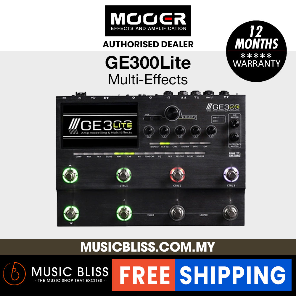 Mooer GE300 Lite Multi Effects Processor - Grey | Music Bliss Malaysia
