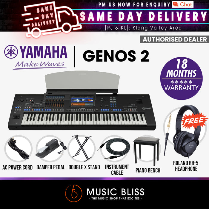 Yamaha Genos2 76-key Arranger Workstation 7 in 1 Performance Full Set Package (Genos 2) - Music Bliss Malaysia