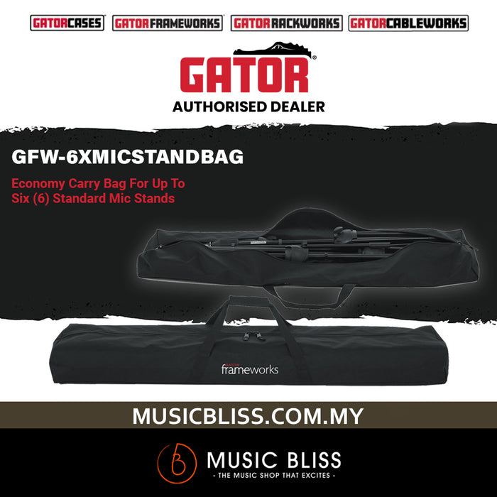 Gator Frameworks GFW-6XMICSTANDBAG Bag for 6 Tripod Microphone Stands with Booms