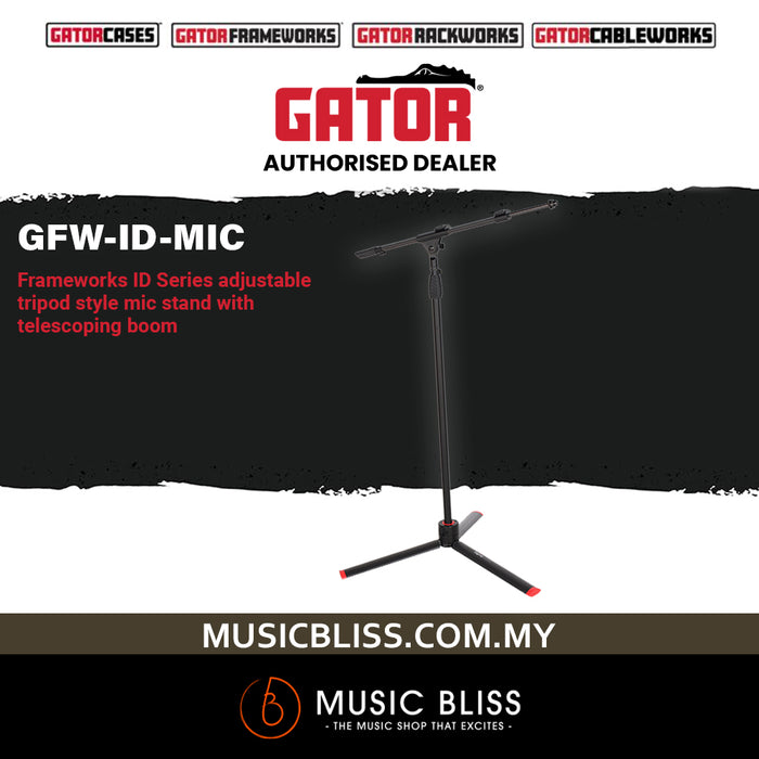 Gator Frameworks ID Series Tripod Mic Stand with Boom