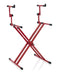 Gator Frameworks GFW-KEY-5100XRED Deluxe 2-Tier X-Style Keyboard Stand - Nord Red - Music Bliss Malaysia