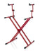 Gator Frameworks GFW-KEY-5100XRED Deluxe 2-Tier X-Style Keyboard Stand - Nord Red - Music Bliss Malaysia