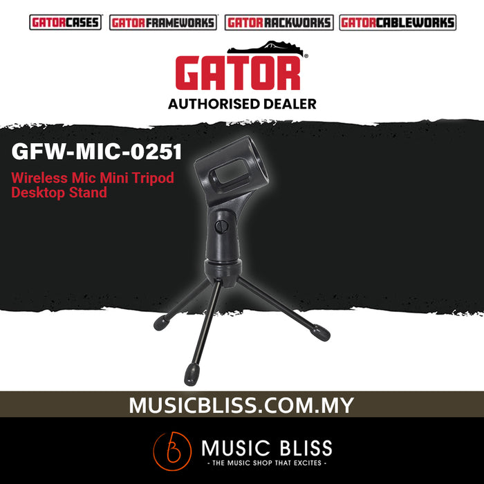 Gator Frameworks GFW-MIC-0251 Mini Tripod Desktop Wireless Mic Stand