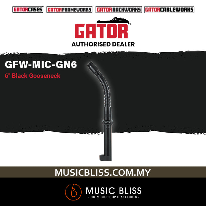 Gator Frameworks GFW-MIC-GN6 Black Gooseneck - 6