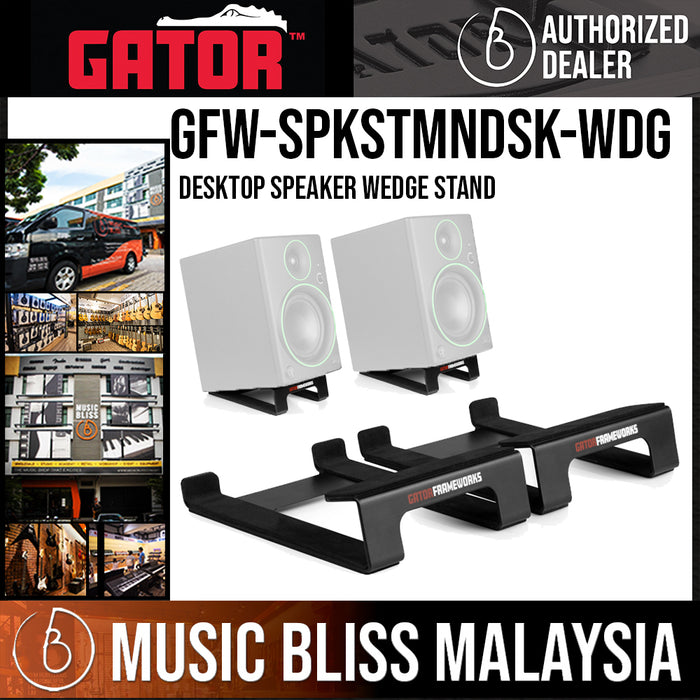 Gator GFW-SPKSTMNDSK-WDG Desktop Speaker Wedge Stand [Packed in Pair] - Music Bliss Malaysia