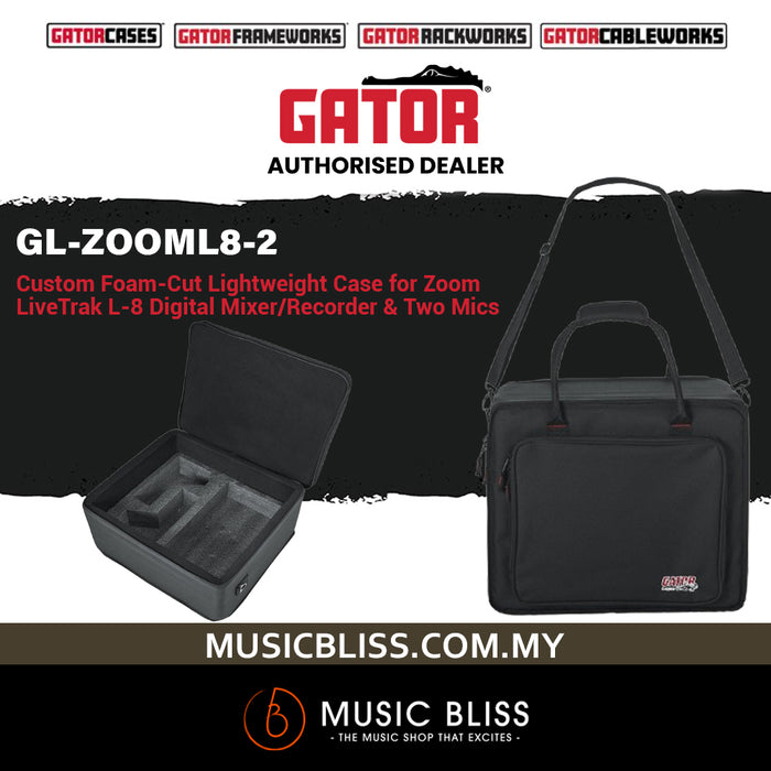 Gator GL-ZOOML8-2 Lightweight Case for Zoom L8 &amp; Two Mics