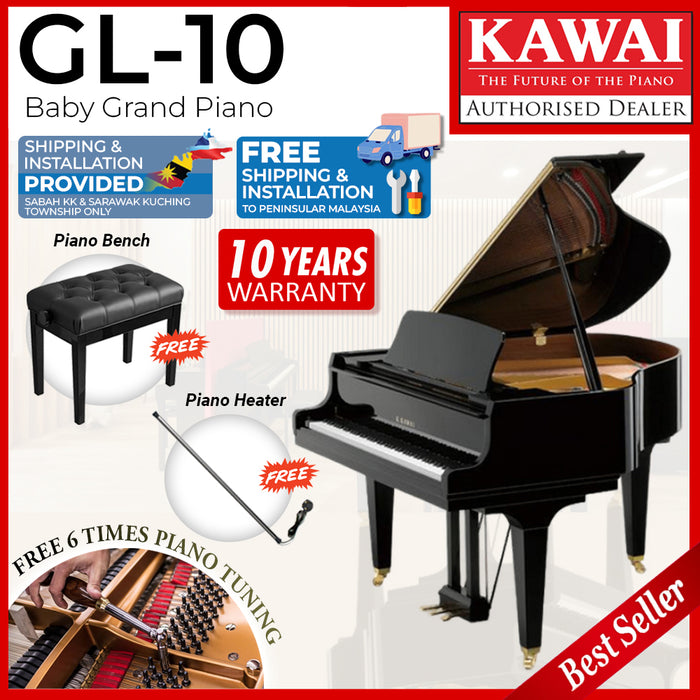 Kawai GL-10 Baby Grand Piano Ebony Polish