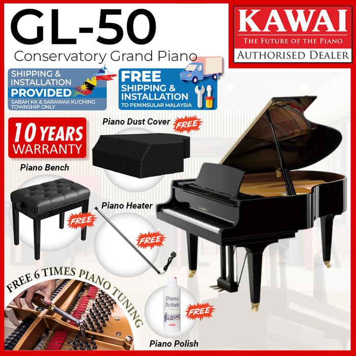 Kawai GL-50 [Made In Japan] Grand Piano - Ebony Polish