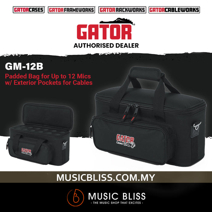 Gator GM-12B Padded Microphone Bag for 12 Microphones