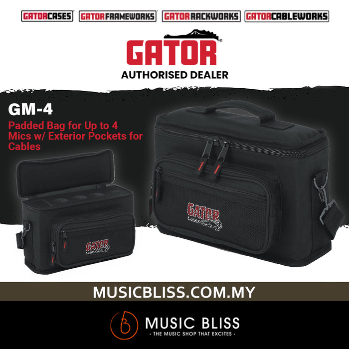 Gator GM-4 Padded Microphone Bag for 4 Microphones