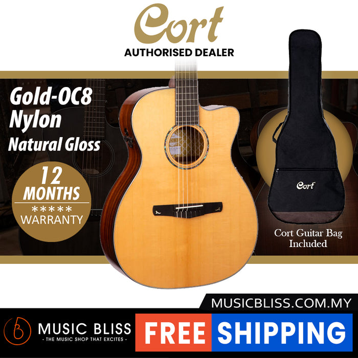 Cort Gold-OC8 Nylon Classical Guitar with Bag - Natural