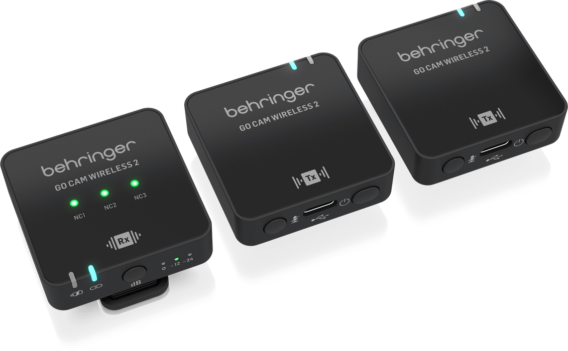 Behringer GO CAM WIRELESS 2 Digital Wireless Clip-On Microphone System for Content Creators