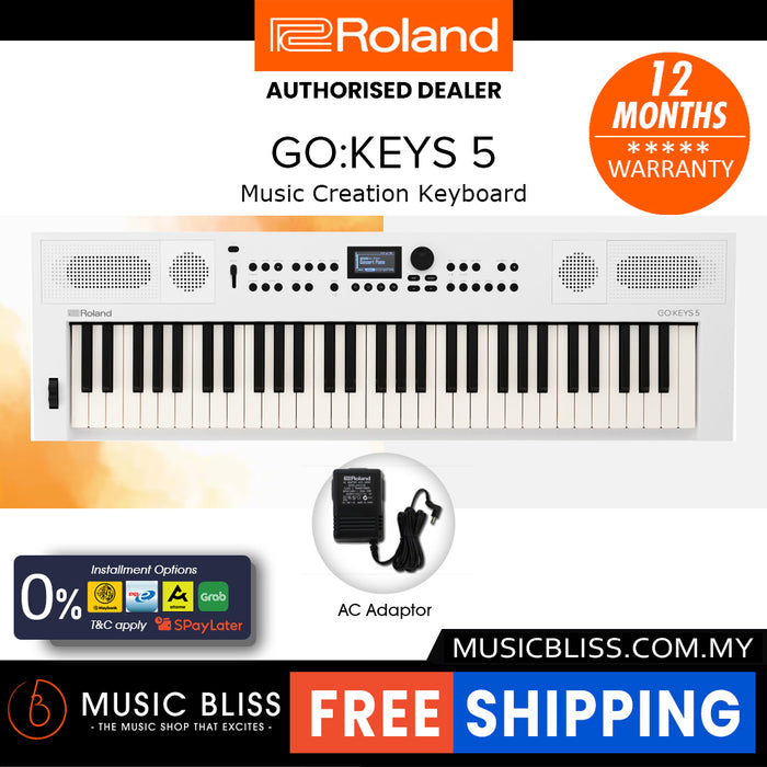 Roland GO:KEYS 5 Keyboard - White - Music Bliss Malaysia