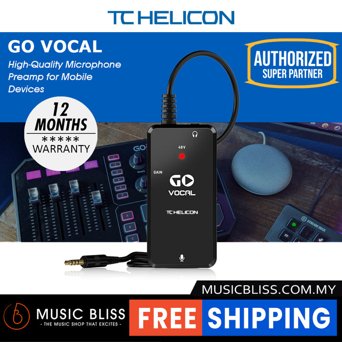 TC-Helicon GO VOCAL Microphone Preamp for Mobile Devices - Music Bliss Malaysia