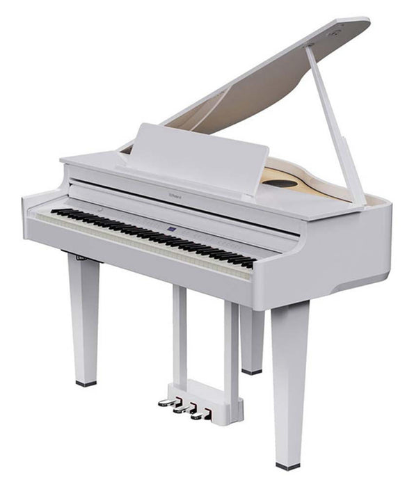 Roland GP-6 Digital Baby Grand Piano with Bench - Polished White - Music Bliss Malaysia