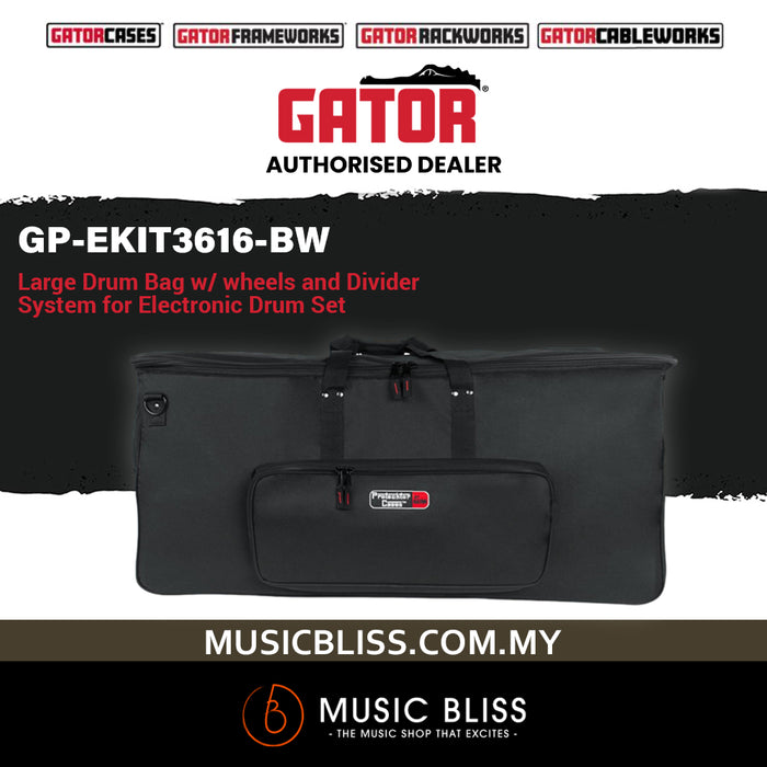 Gator Drum Bag w/ Divider System for Electronic Drum Set - Large, Wheels