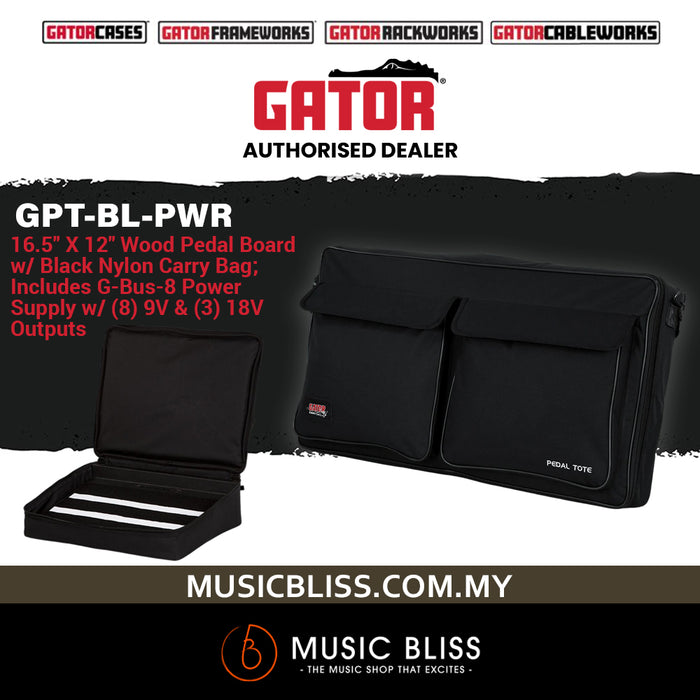 Gator GPT-BL-PWR-UK Pedal Board with Carry Bag and Power Supply