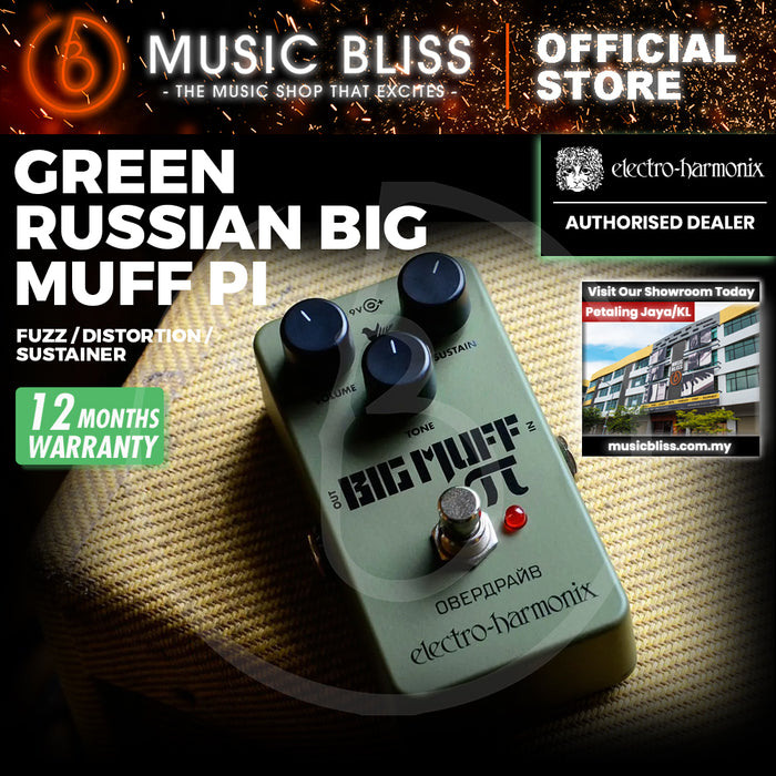 Electro Harmonix Green Russian Big Muff Pi Fuzz Guitar Effects Pedal