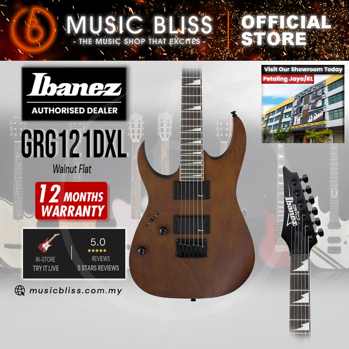 Ibanez GIO GRG121DXL Left-Handed Electric Guitar - Walnut Flat