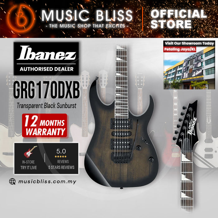 Ibanez GIO GRG170DXB Electric Guitar - Transparent Black Sunburst