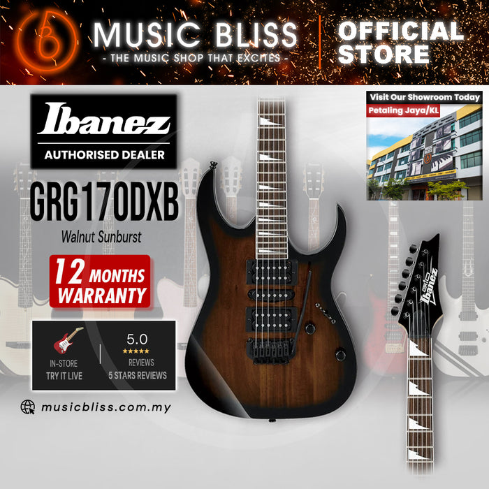 Ibanez GIO GRG170DXB Electric Guitar - Walnut Sunburst