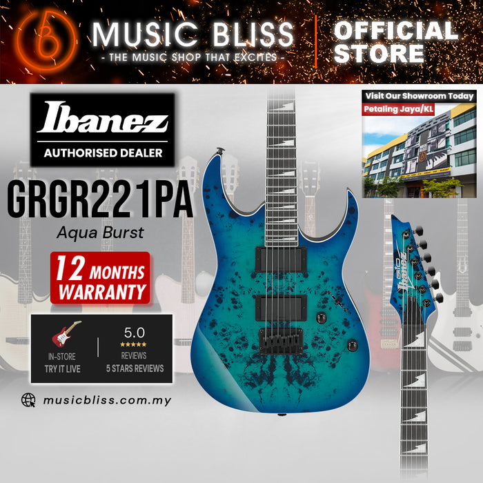 Ibanez Gio GRGR221PA Electric Guitar - Aqua Burst