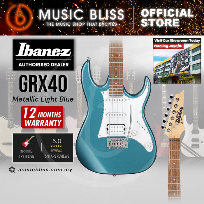 Ibanez GIO GRX40 Electric Guitar with HSS Pickup - Metallic Light Blue