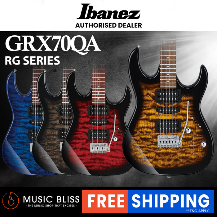 Ibanez Gio GRX70QA Humbucker Electric Guitar with HSH Pickup - Sunburst
