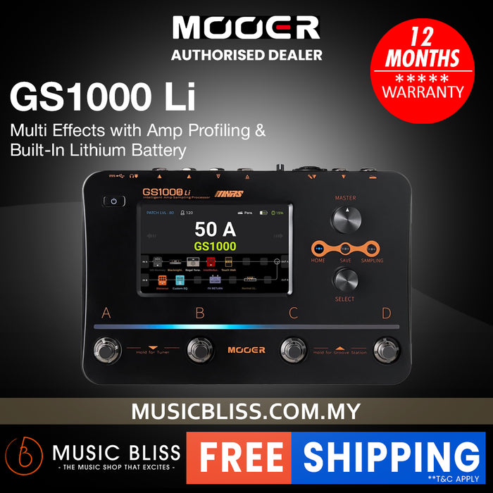 Mooer GS1000 Li Multi Effects with Amp Profiling & Built-In Lithium Battery