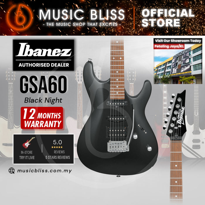 Ibanez GIO GSA60 Electric Guitar - Black Night