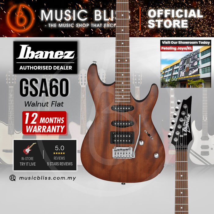 Ibanez GIO GSA60 Electric Guitar - Walnut Flat