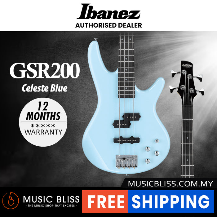 Ibanez GSR200 4-String Electric Bass Guitar - Celeste Blue