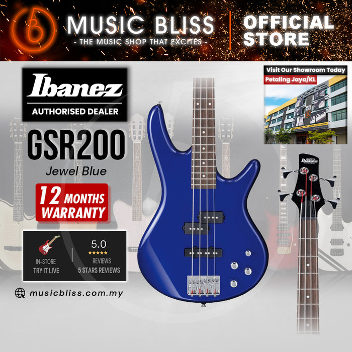 Ibanez Gio GSR200 Electric Bass Guitar - Jewel Blue