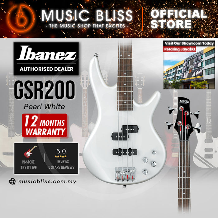 Ibanez Gio GSR200 Electric Bass Guitar - Pearl White