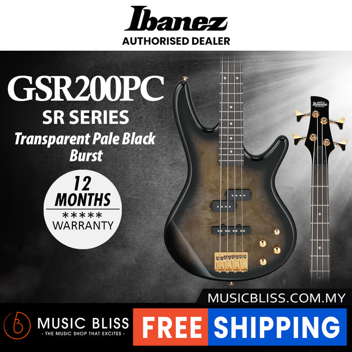 Ibanez Gio GSR200PC Electric Bass Guitar - Transparent Pale Black Burst