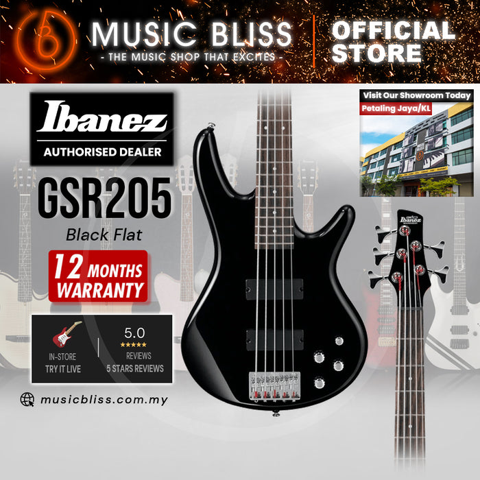 Ibanez GIO GSR205 Electric Bass Guitar - Black Night
