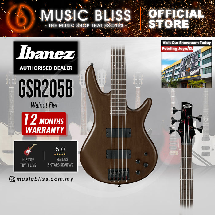 Ibanez Gio GSR205B Electric Bass Guitar - Walnut Flat
