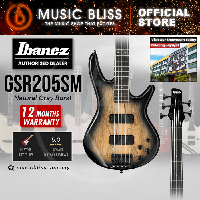 Ibanez Gio GSR205SM Electric Bass Guitar - Natural Grey Burst